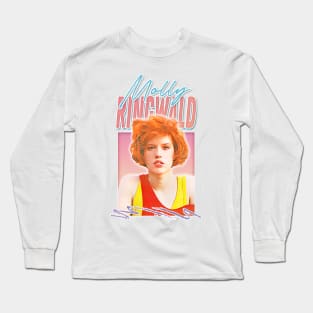 Molly Ringwald - Retro Aesthetic Style Fan Art Design Long Sleeve T-Shirt